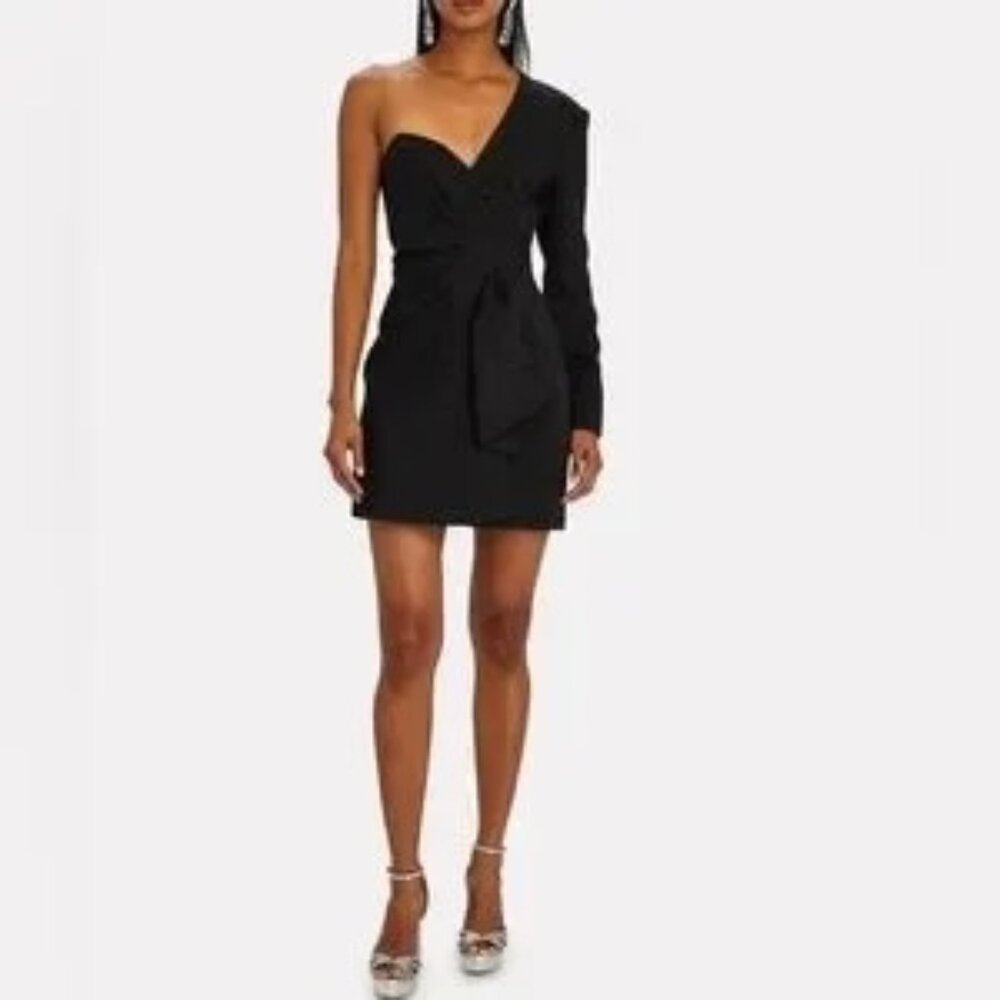 Significant Other Starmist Brocade One Shoulder Black Mini Dress 6